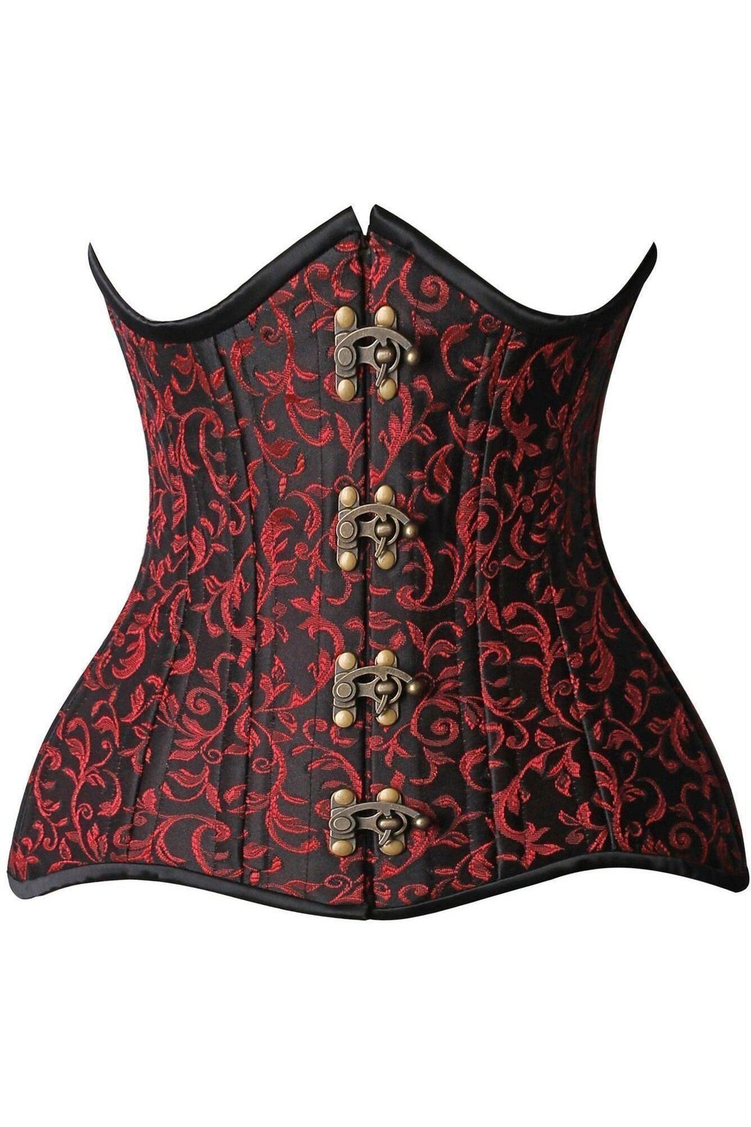 Daisy Corsets Top Drawer CURVY Brocade Double Steel Boned Under Bust Corset in Black  from SexyShoes.com