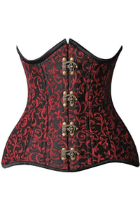 Daisy Corsets Top Drawer CURVY Brocade Double Steel Boned Under Bust Corset in Black  from SexyShoes.com