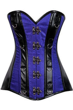 Top Drawer Faux Leather & Brocade Steel Boned Corset