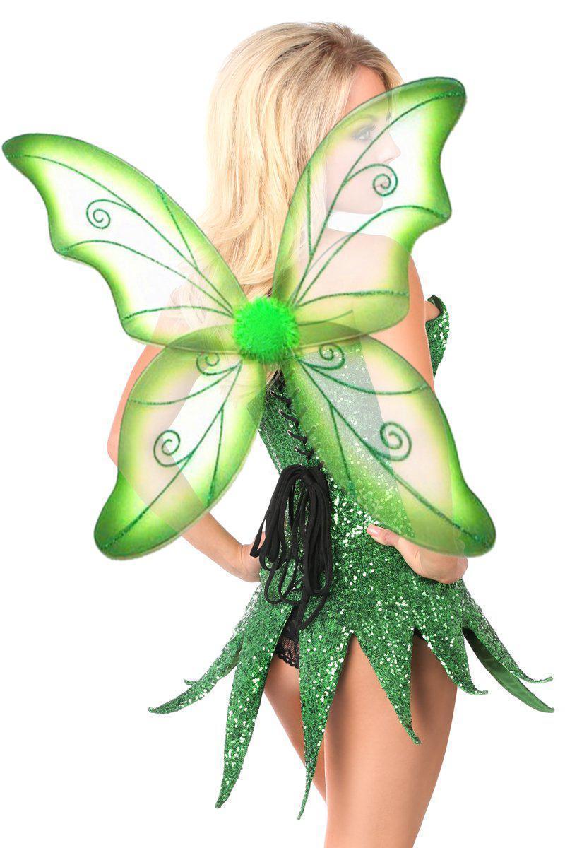 Daisy Corsets Top Drawer Green Sequin Fairy Corset Dress Costume in Green 