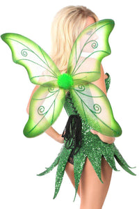 Daisy Corsets Top Drawer Green Sequin Fairy Corset Dress Costume in Green 