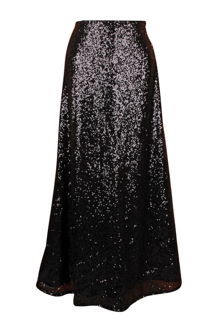 Top Drawer Long Black Sequin Skirt by Daisy-Daisy Corsets-SEXYSHOES.COM