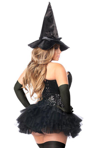 Daisy Corsets Top Drawer Plus Size 4 PC Sexy Witch Corset Costume in Black 
