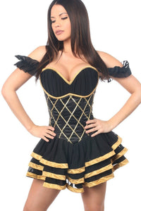Daisy Corsets Top Drawer Plus Size Steel Boned Egyptian Corseted Dress in Black  from SexyShoes.com