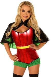 Daisy Corsets Top Drawer Plus Size Superhero Sidekick Corset Costume in Red  from SexyShoes.com