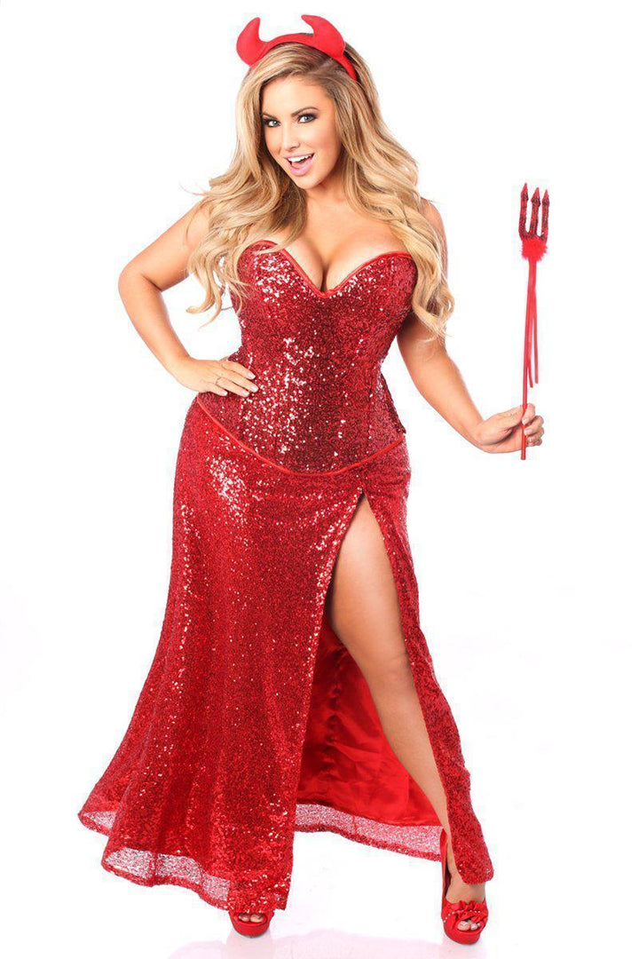 Top Drawer Premium Sequin Devil Costume-Daisy Corsets-SEXYSHOES.COM