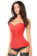 Top Drawer Red Brocade Steel Boned Corset