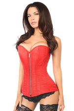 Top Drawer Red Brocade Steel Boned Corset