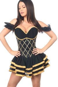 Daisy Corsets Top Drawer Steel Boned Egyptian Corseted Dress in Black  from SexyShoes.com