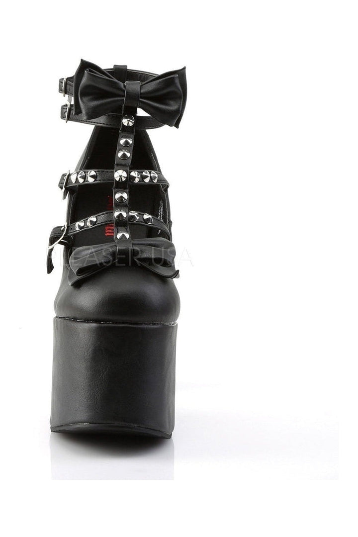 TORMENT-600 Demonia Pump | Black Faux Leather-Demonia-Ankle Boots-SEXYSHOES.COM