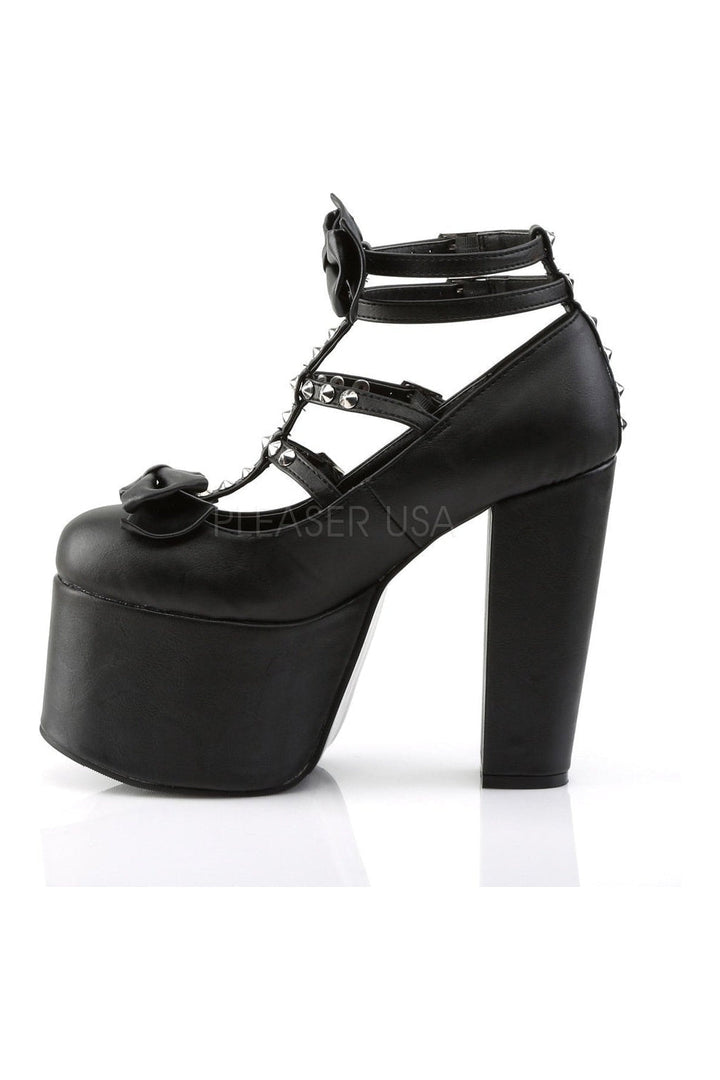 TORMENT-600 Demonia Pump | Black Faux Leather-Demonia-Ankle Boots-SEXYSHOES.COM