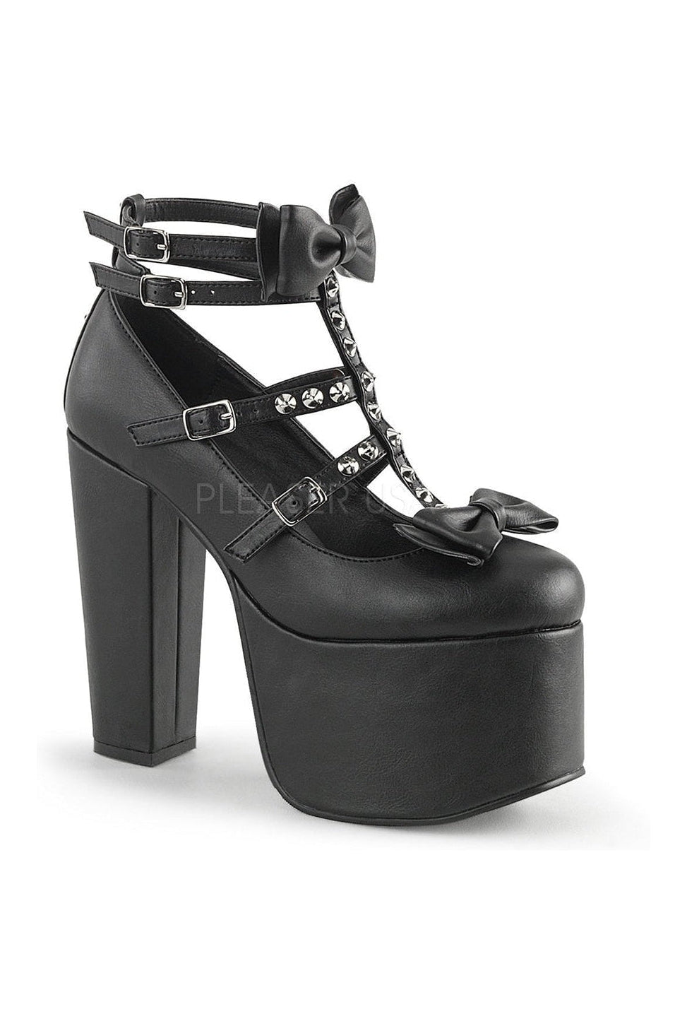 TORMENT-600 Demonia Pump | Black Faux Leather-Demonia-Black-Ankle Boots-SEXYSHOES.COM
