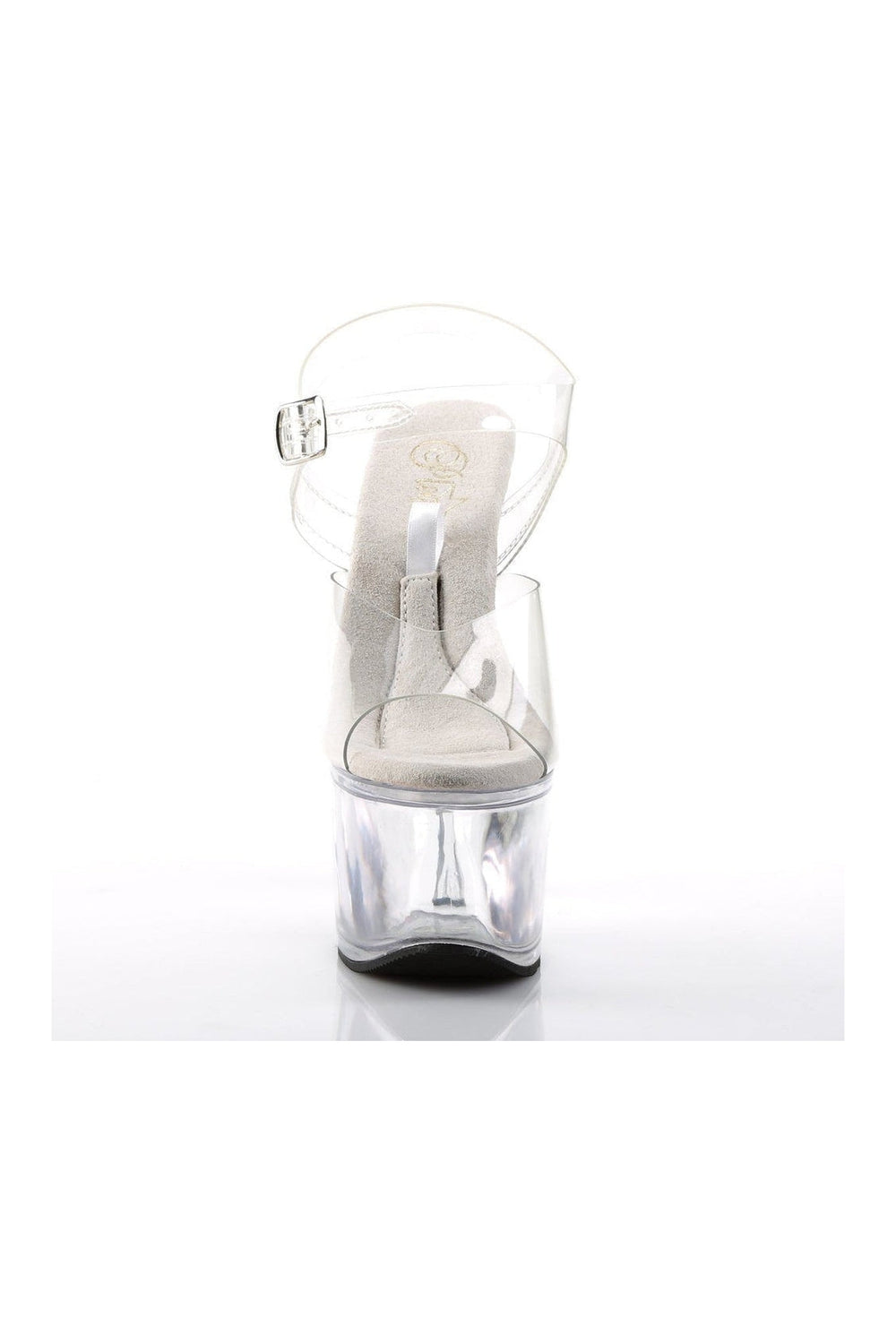 Pleaser TREASURE-708 Exotic Sandal in Clear Vinyl