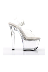 Pleaser TREASURE-708 Exotic Sandal in Clear Vinyl