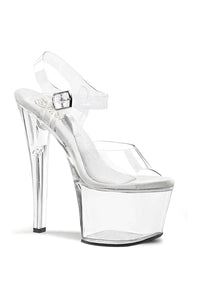 Pleaser TREASURE-708 Exotic Sandal in Clear Vinyl from SexyShoes.com
