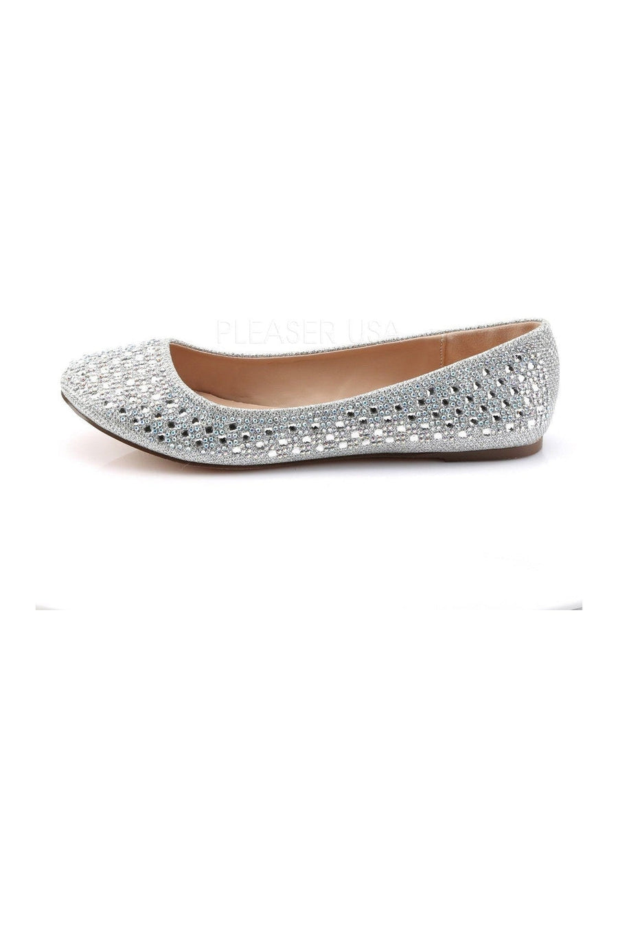 TREAT-06 Flat | Silver Fabric-Fabulicious-Flats-SEXYSHOES.COM