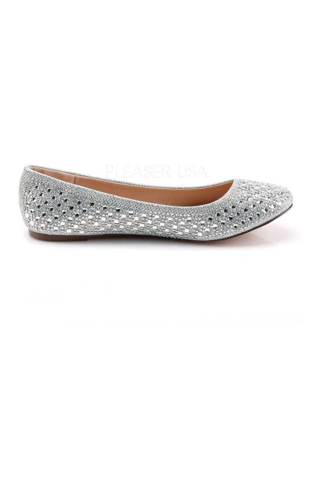 TREAT-06 Flat | Silver Fabric-Fabulicious-Flats-SEXYSHOES.COM