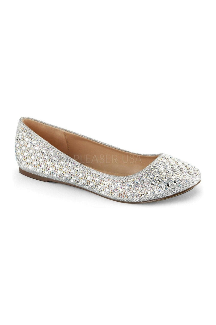 TREAT-06 Flat | Silver Fabric-Fabulicious-Silver-Flats-SEXYSHOES.COM
