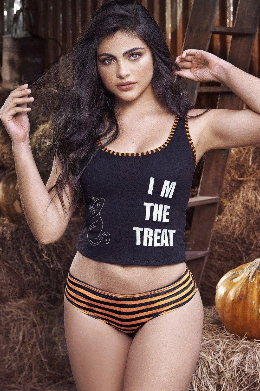 Mapale Treat 2 Piece Pajama Short Set in Black  from SexyShoes.com