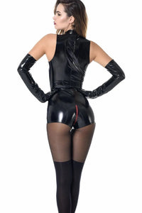 Patrice Catanzaro Tweeny Bodysuit in Black VINYL