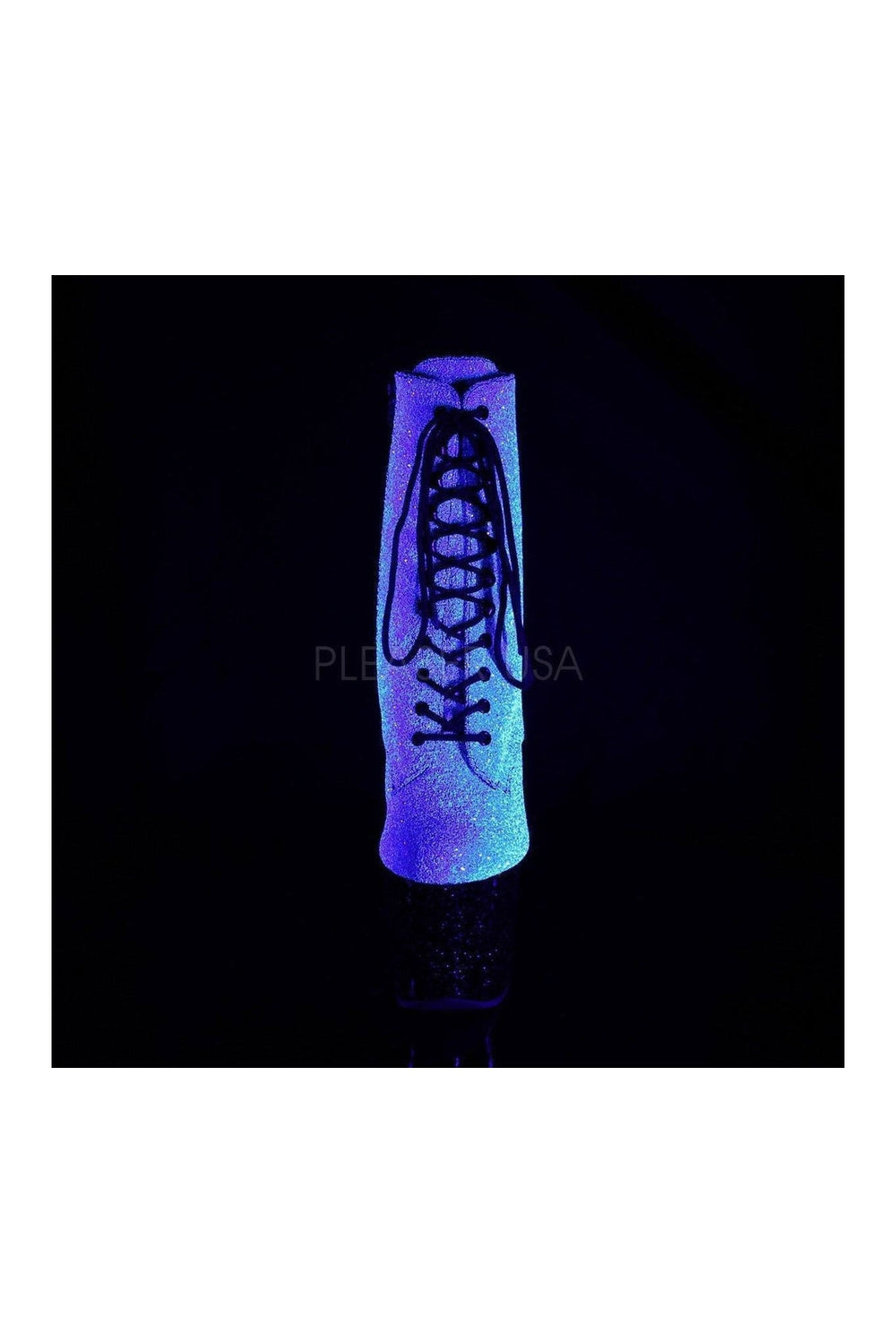 Pleaser UNICORN-1020G Exotic Ankle Boot in Purple Glitter