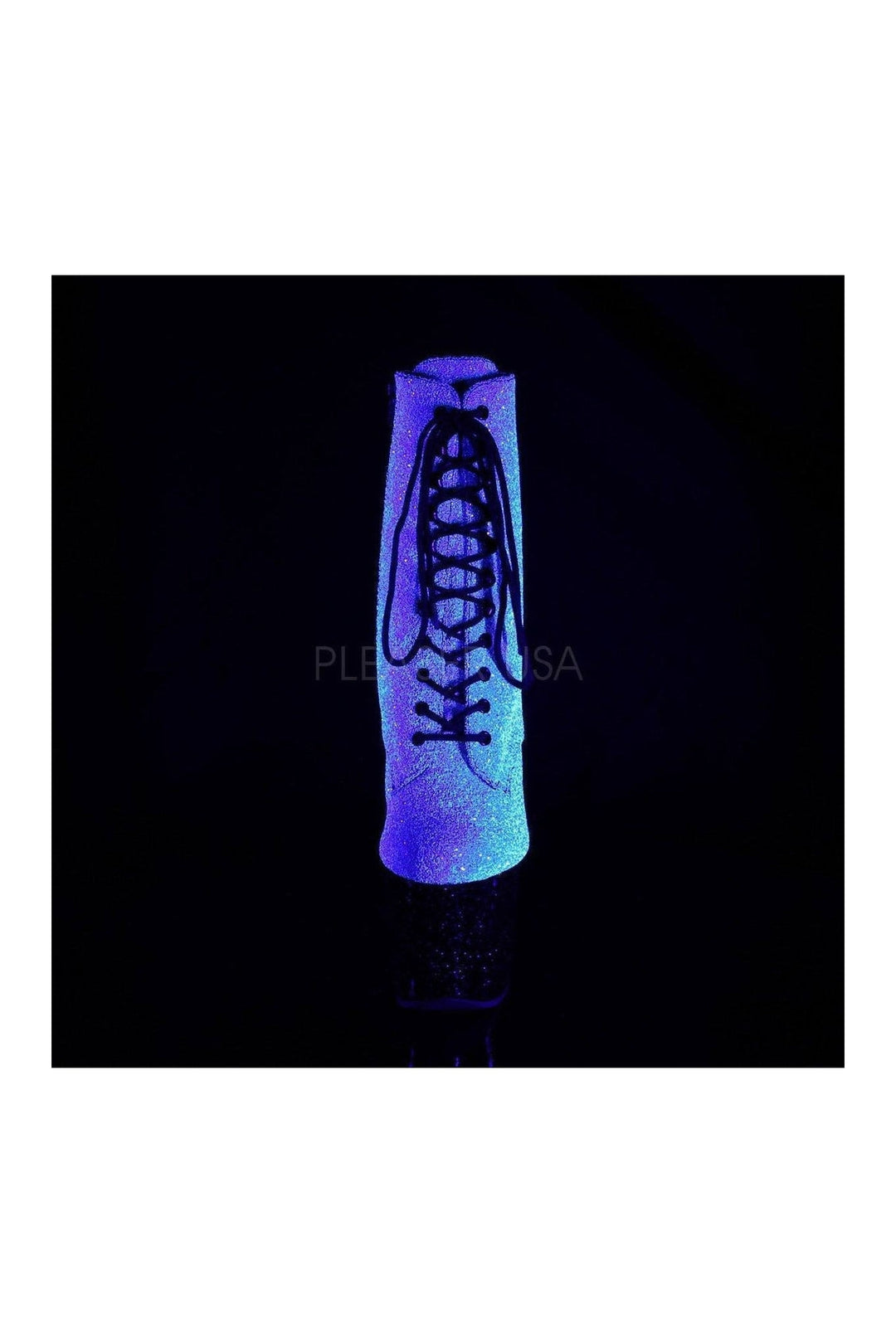 Pleaser UNICORN-1020G Exotic Ankle Boot in Purple Glitter