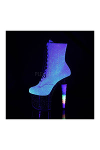 Pleaser UNICORN-1020G Exotic Ankle Boot in Purple Glitter