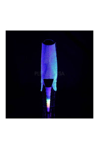 Pleaser UNICORN-1020G Exotic Ankle Boot in Purple Glitter