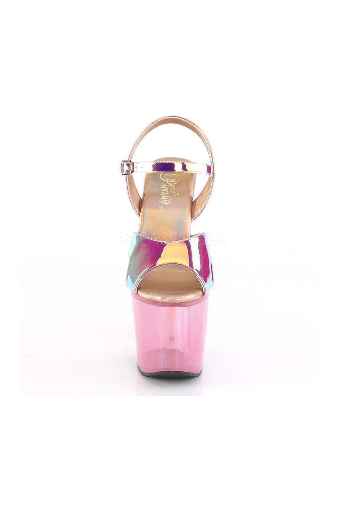 Pleaser UNICORN-711T Platform Sandal in Fuchsia Vinyl