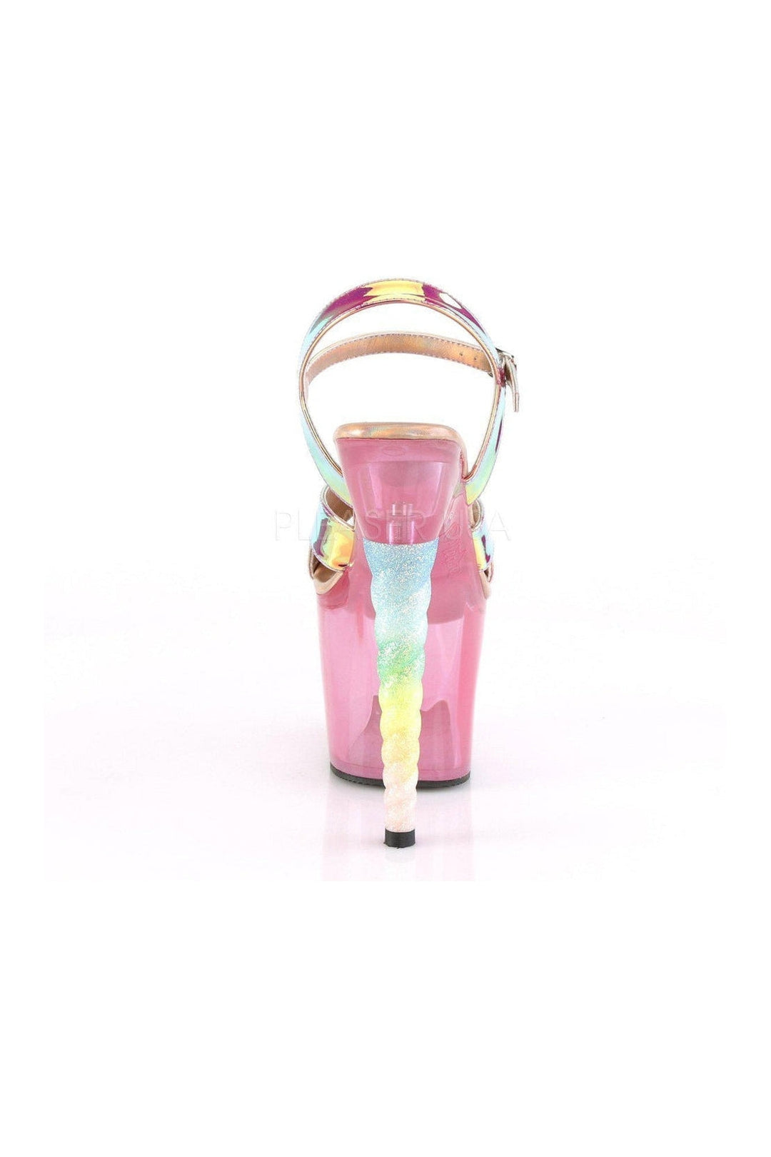 Pleaser UNICORN-711T Platform Sandal in Fuchsia Vinyl