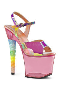 Pleaser UNICORN-711T Platform Sandal in Fuchsia Vinyl from SexyShoes.com