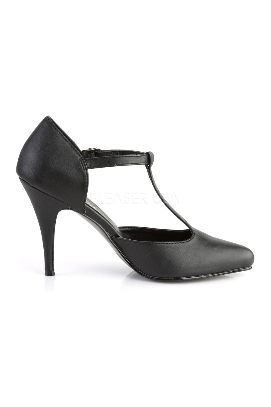 Pleaser VANITY-415 Pump in Black Faux Leather