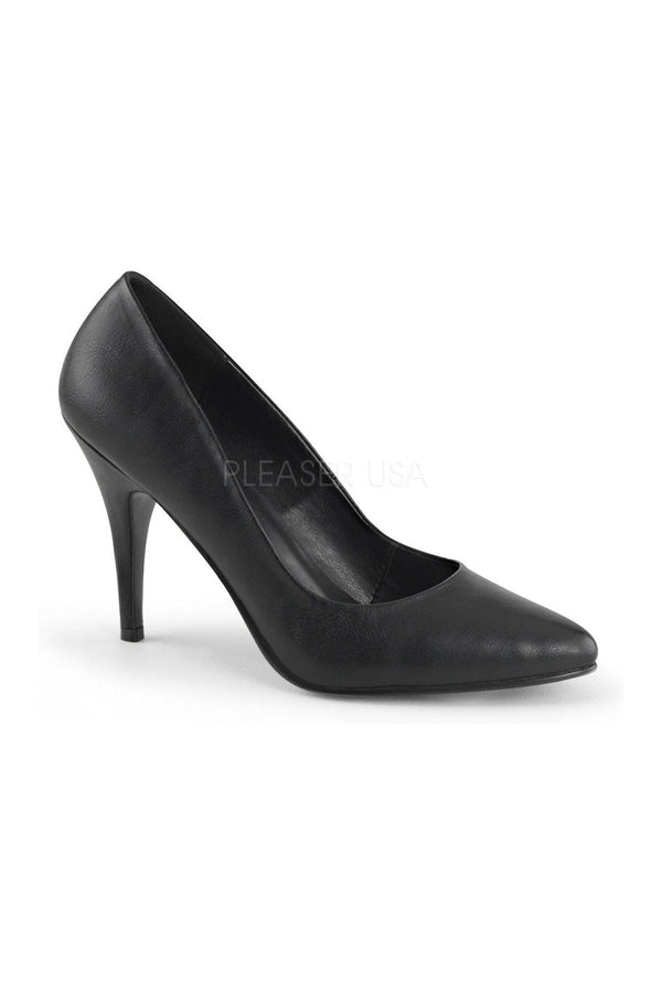 VANITY-420 Pump  | Black Faux Leather