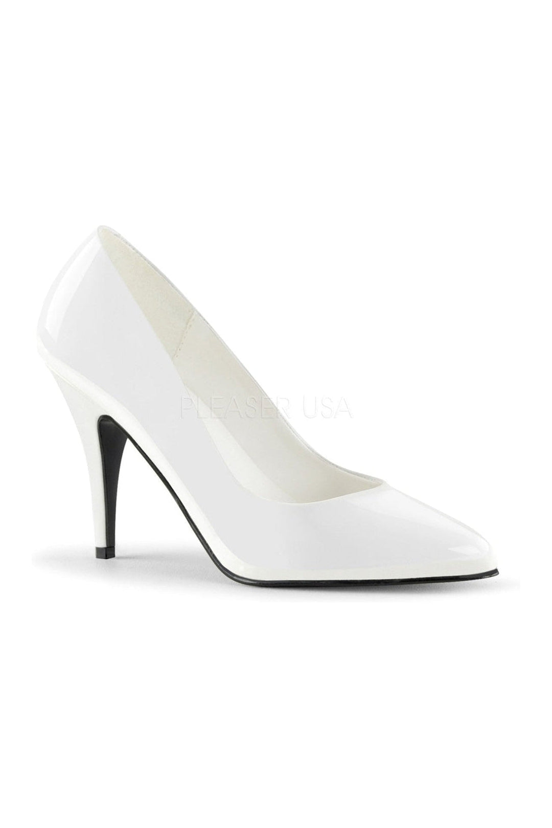 VANITY-420 Pump | White Patent-Pleaser-White-Pumps-SEXYSHOES.COM