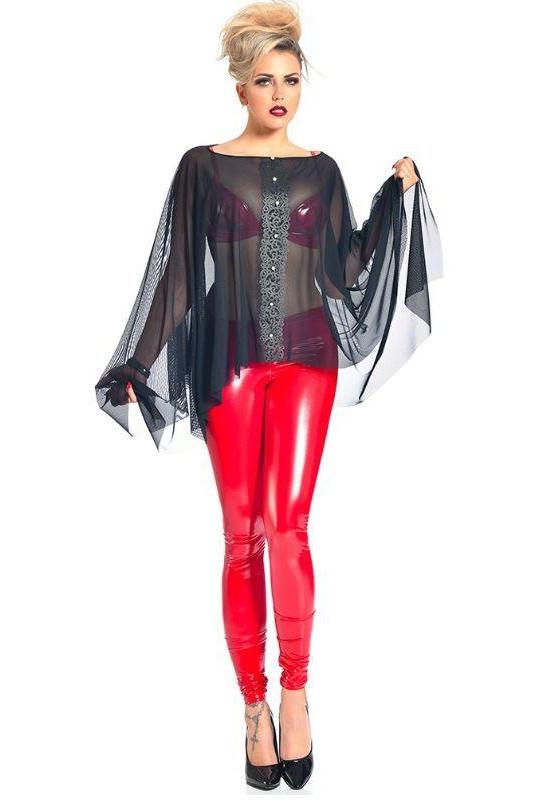 Vera Leggings Pants | Red Vinyl-Patrice Catanzaro-Fetish Leggings-SEXYSHOES.COM