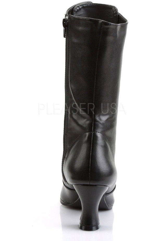 VICTORIAN-120 Ankle Boot | Black Faux Leather-Funtasma-Ankle Boots-SEXYSHOES.COM