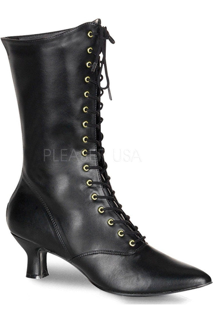 Funtasma VICTORIAN-120 Ankle Boot in Black Faux Leather from SexyShoes.com