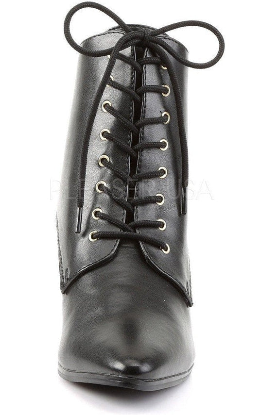 VICTORIAN-35 Ankle Boot | Black Faux Leather