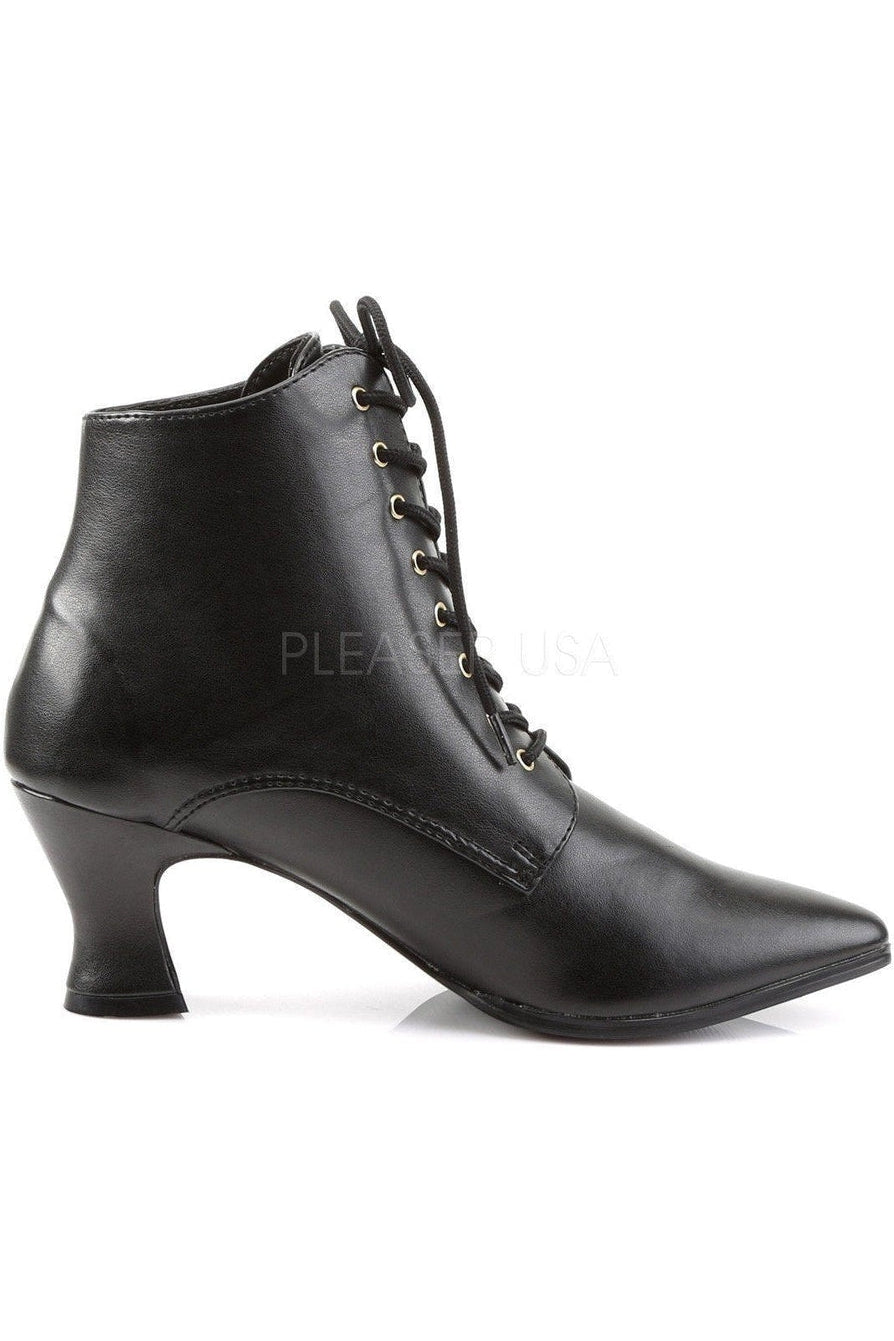 Funtasma VICTORIAN-35 Ankle Boot in Black Faux Leather