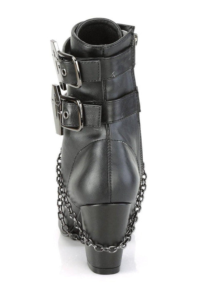 VIVIKA-128 Ankle Boot | Black Faux Leather-Ankle Boots-Demonia-SEXYSHOES.COM