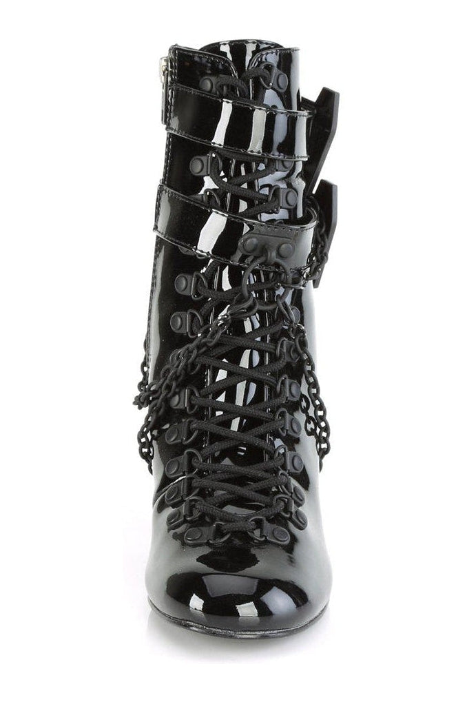 Demonia VIVIKA-128 Ankle Boot in Black Patent