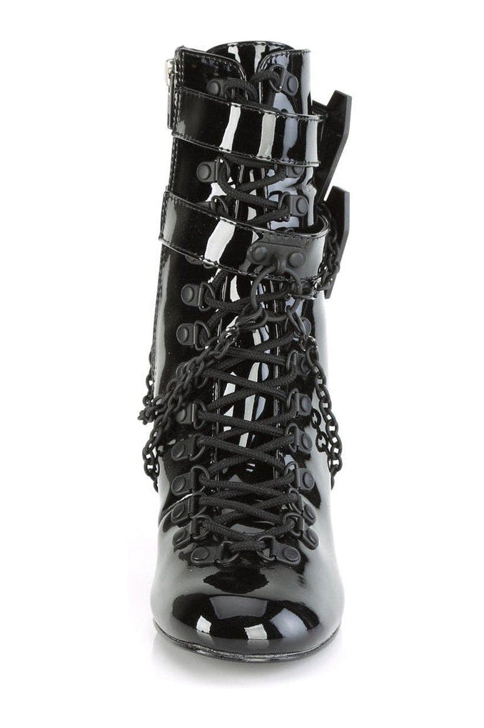 VIVIKA-128 Ankle Boot | Black Patent-Ankle Boots-Demonia-SEXYSHOES.COM