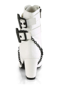 Demonia VIVIKA-128 Ankle Boot in White Faux Leather