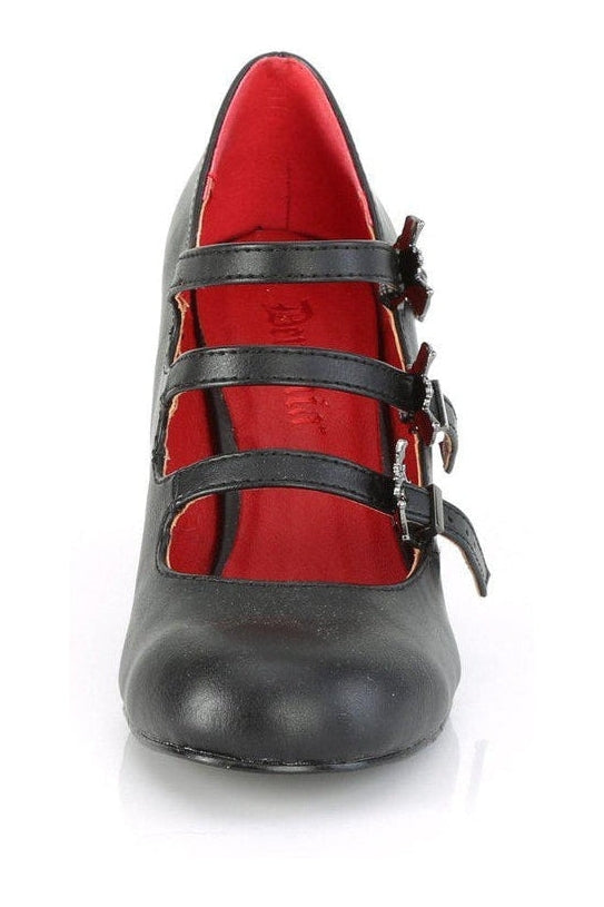 VIVIKA-38 Mary Jane | Black Faux Leather