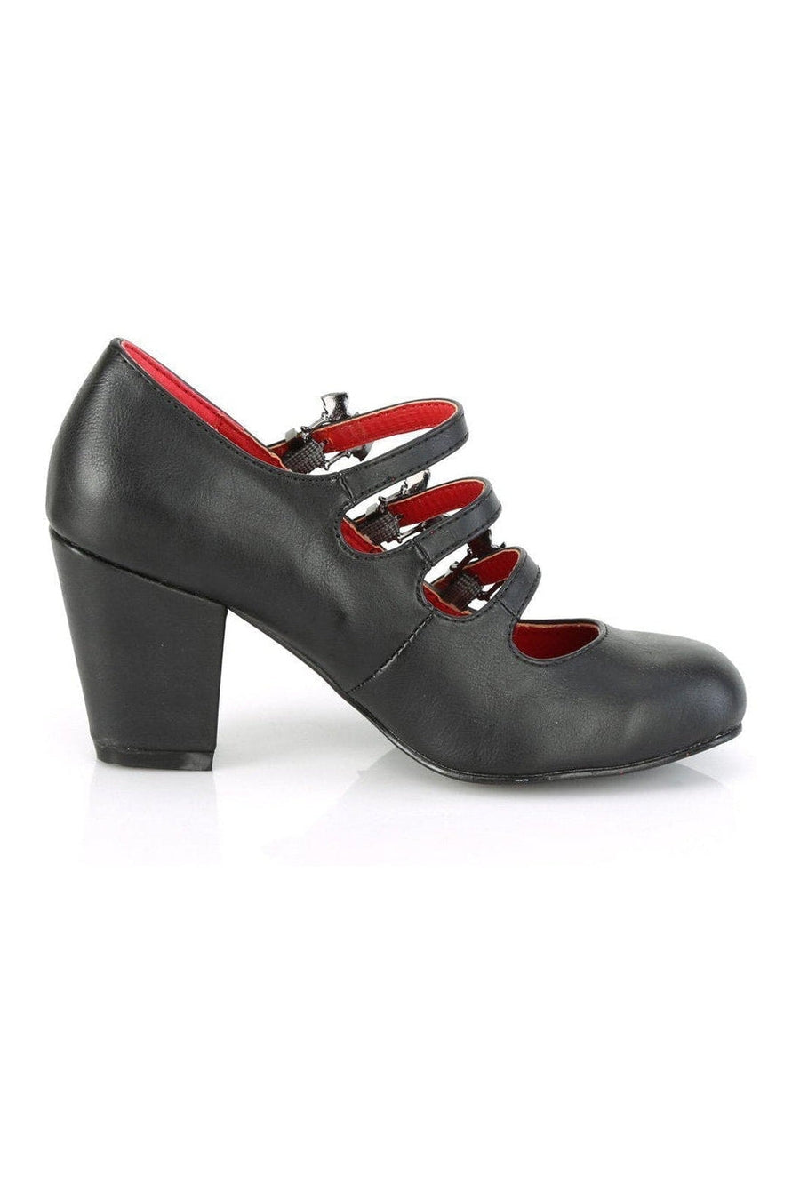 Demonia VIVIKA-38 Mary Jane in Black Faux Leather
