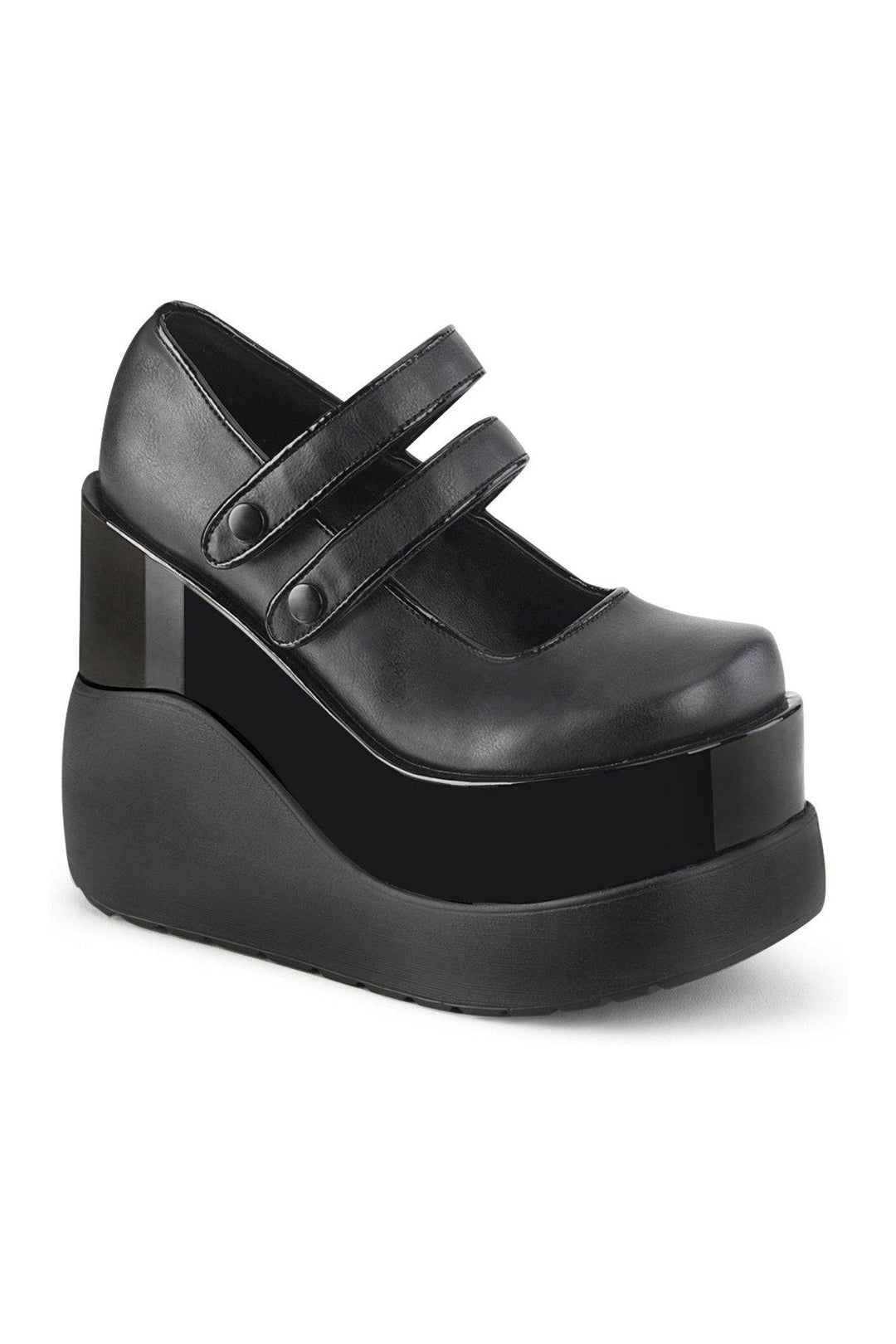 VOID-37 Mary Jane | Black Faux Leather-Mary Janes-Demonia-SEXYSHOES.COM