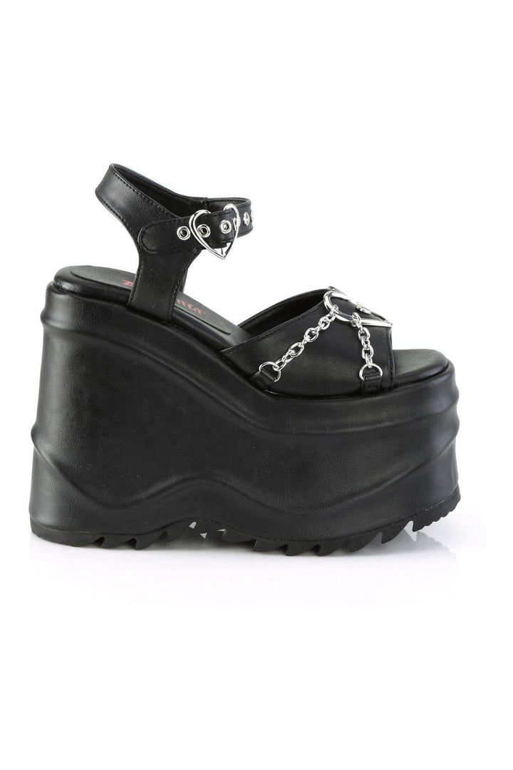 WAVE-09 Ankle Boot | Black Faux Leather-Ankle Boots-Demonia-SEXYSHOES.COM
