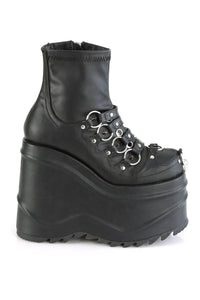 Demonia WAVE-110 Ankle Boot in Black Faux Leather