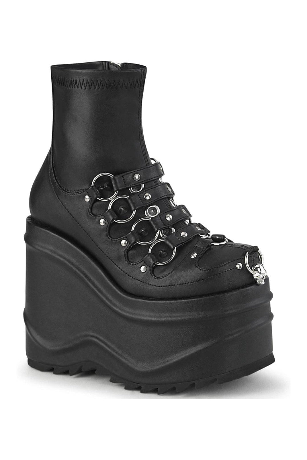 Demonia WAVE-110 Ankle Boot in Black Faux Leather from SexyShoes.com