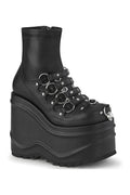 WAVE-110 Ankle Boot | Black Faux Leather